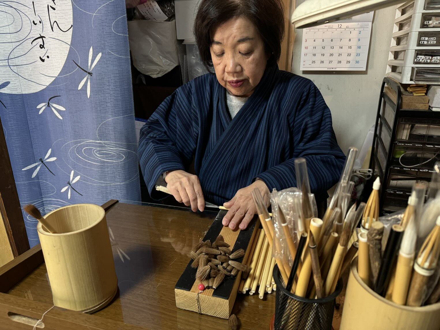 Ms. Tanaka admits that it is inefficient to do all the processes completely by hand, but she says that this way she can pay more attention to the overall process.